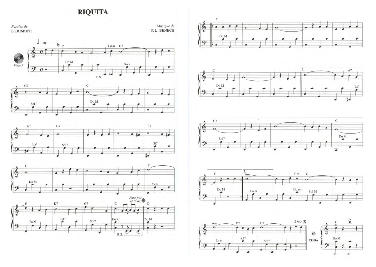 partition musique riquita
