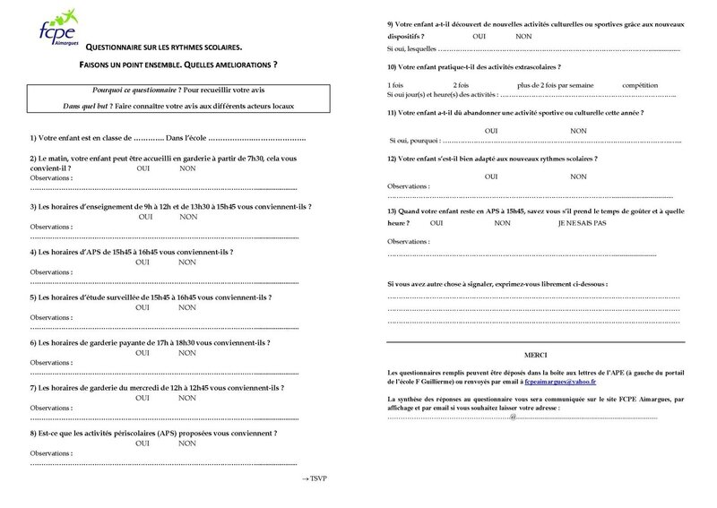 Le Télégramme Quimper ville Rythmes scolaires. 36 % de parents ont