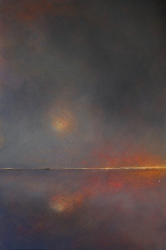 horizon elevation 57 avril 2016, huile sur bois, 80 x 122 cm