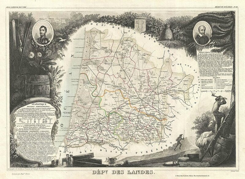 Photo_Levasseur_Map_of_the_Department_des_Landes,_France_-_Geographicus_-_Landes-levasseur-1852