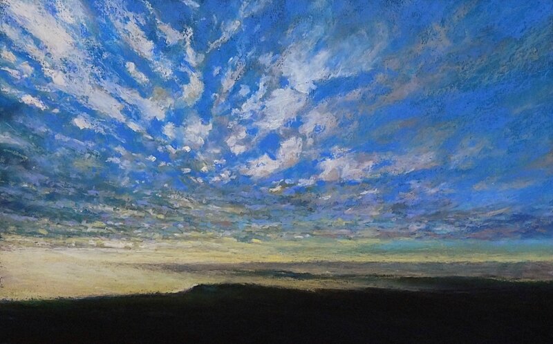 Horizon elevation 49, fev 2016, pastel à l'huile, 48 x 32 cm