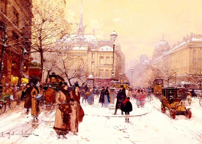 Résultat d’images pour Peintures de Paris neige et Noêl