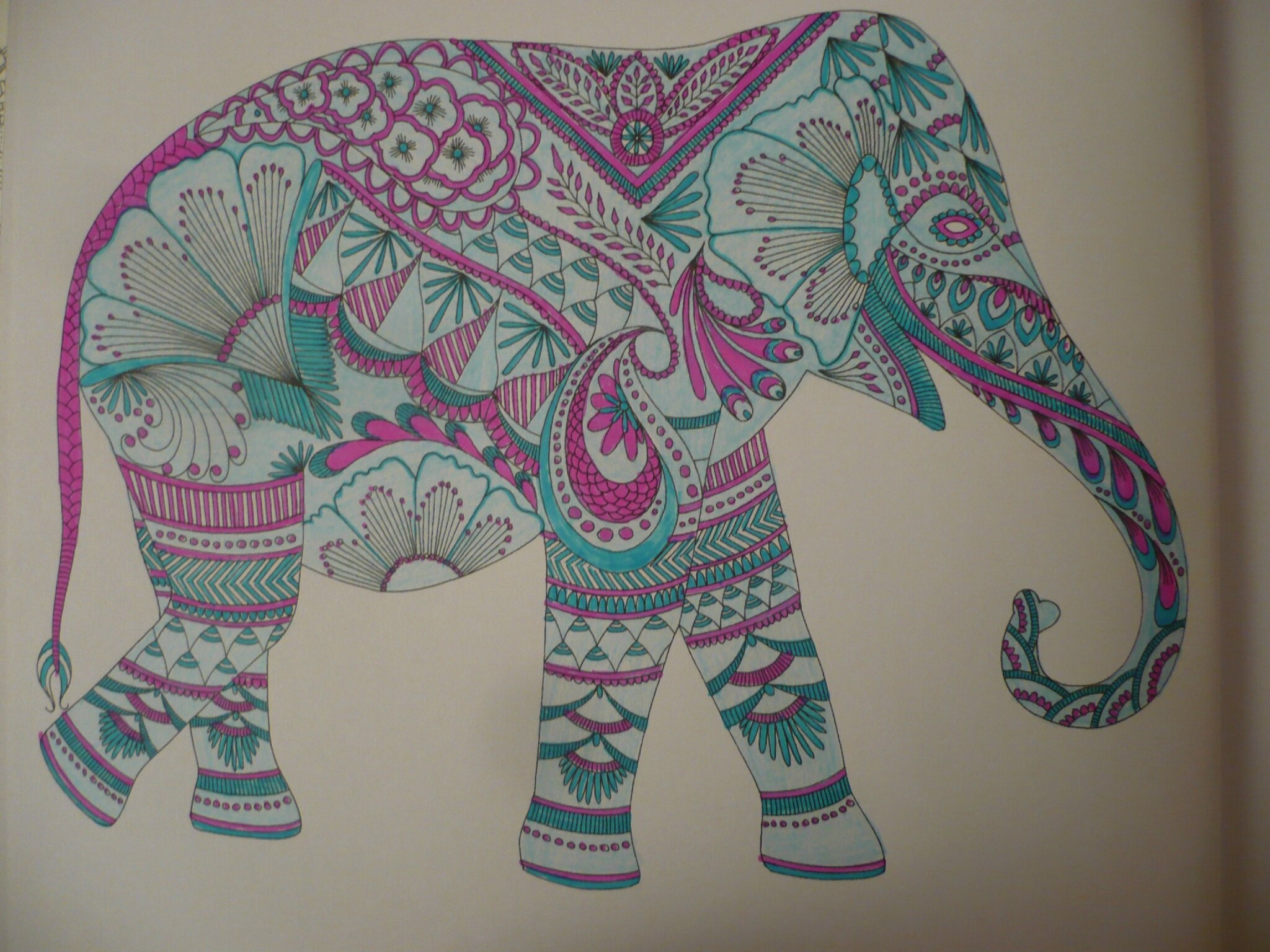 ANIMAUX FANTASTIQUES carnet de coloriage Marabout " livre acheté chez Auchan MON ELEPHANT éléphant