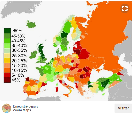 indice du bonheur par région en europe