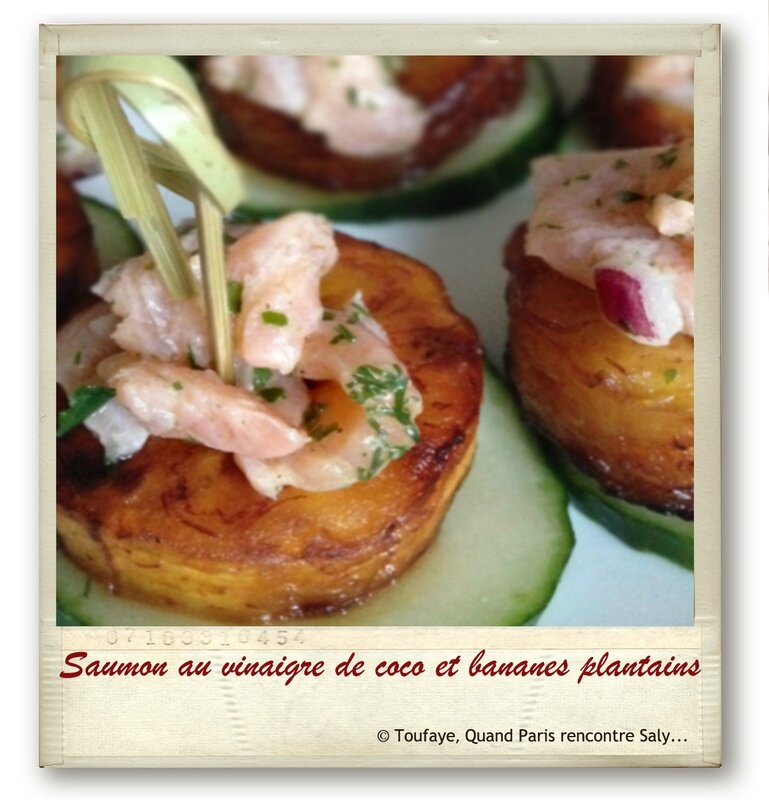 Saumon au vinaigre de coco et bananes plantains