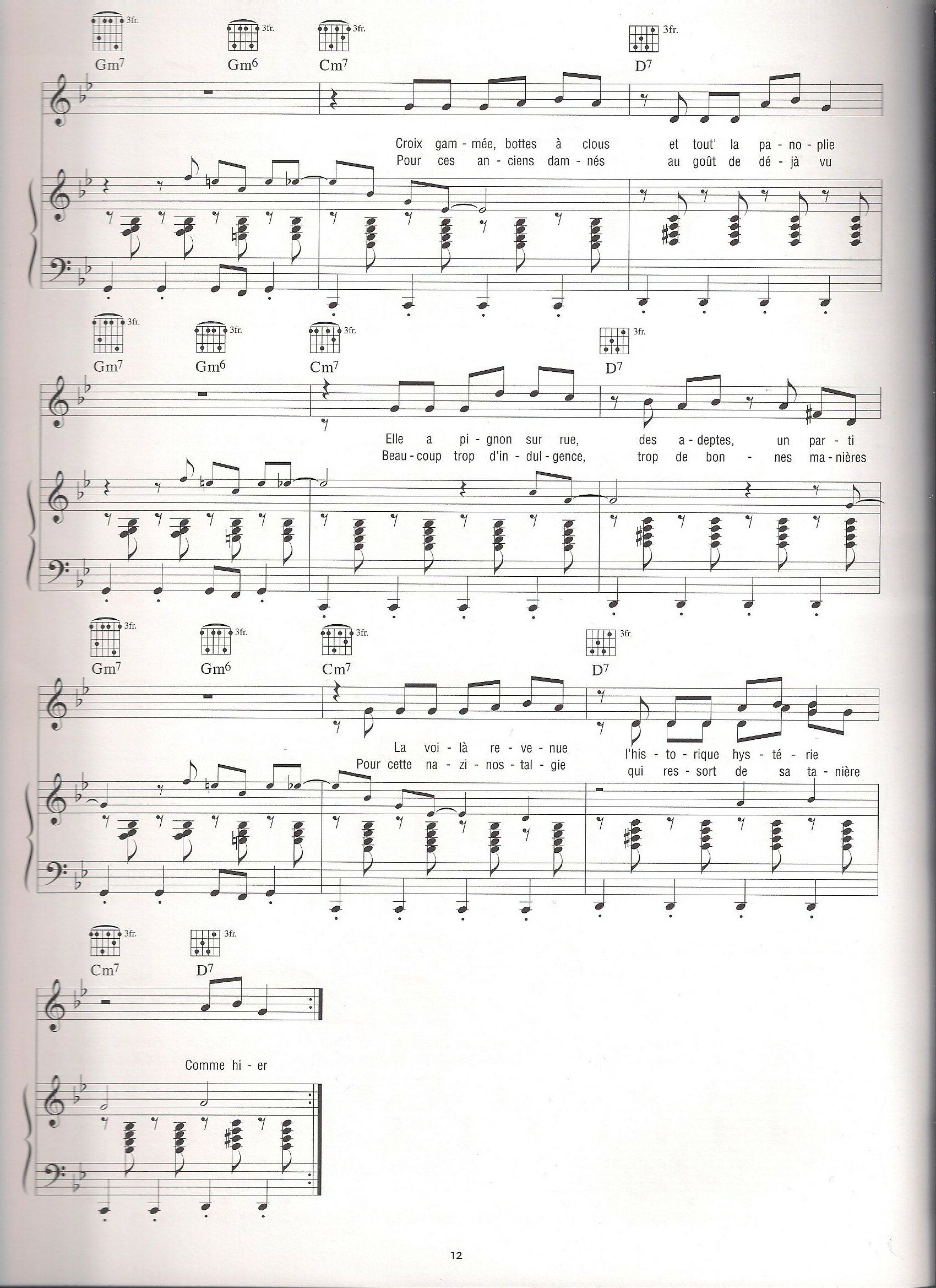 poulailler song tab