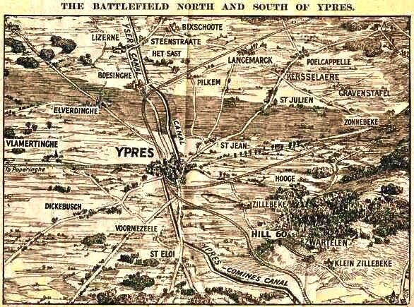 carte Ypres et environs