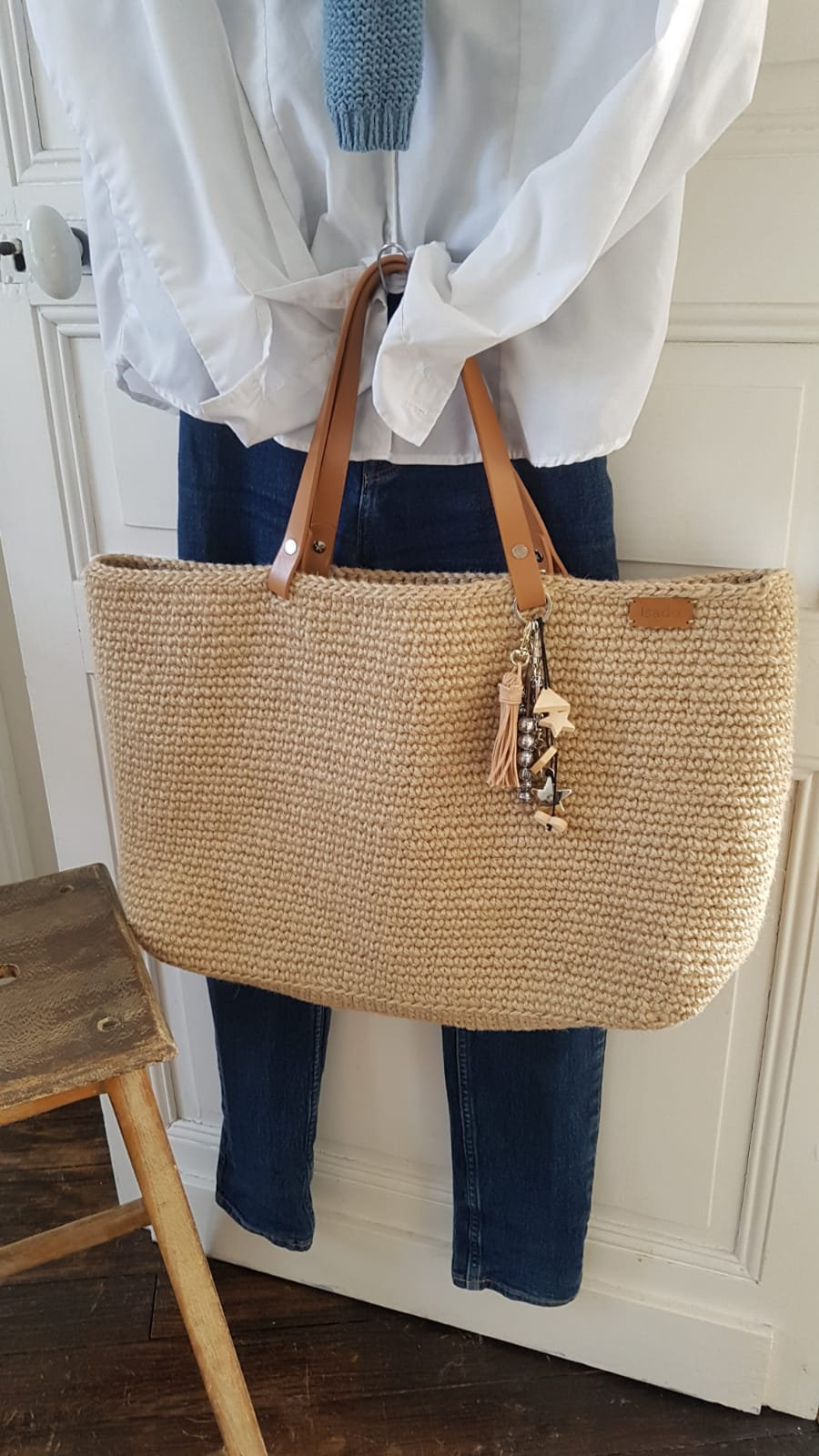 Tote Bag Cabas En Jute Au Crochet Tendance Et Naturel Isado