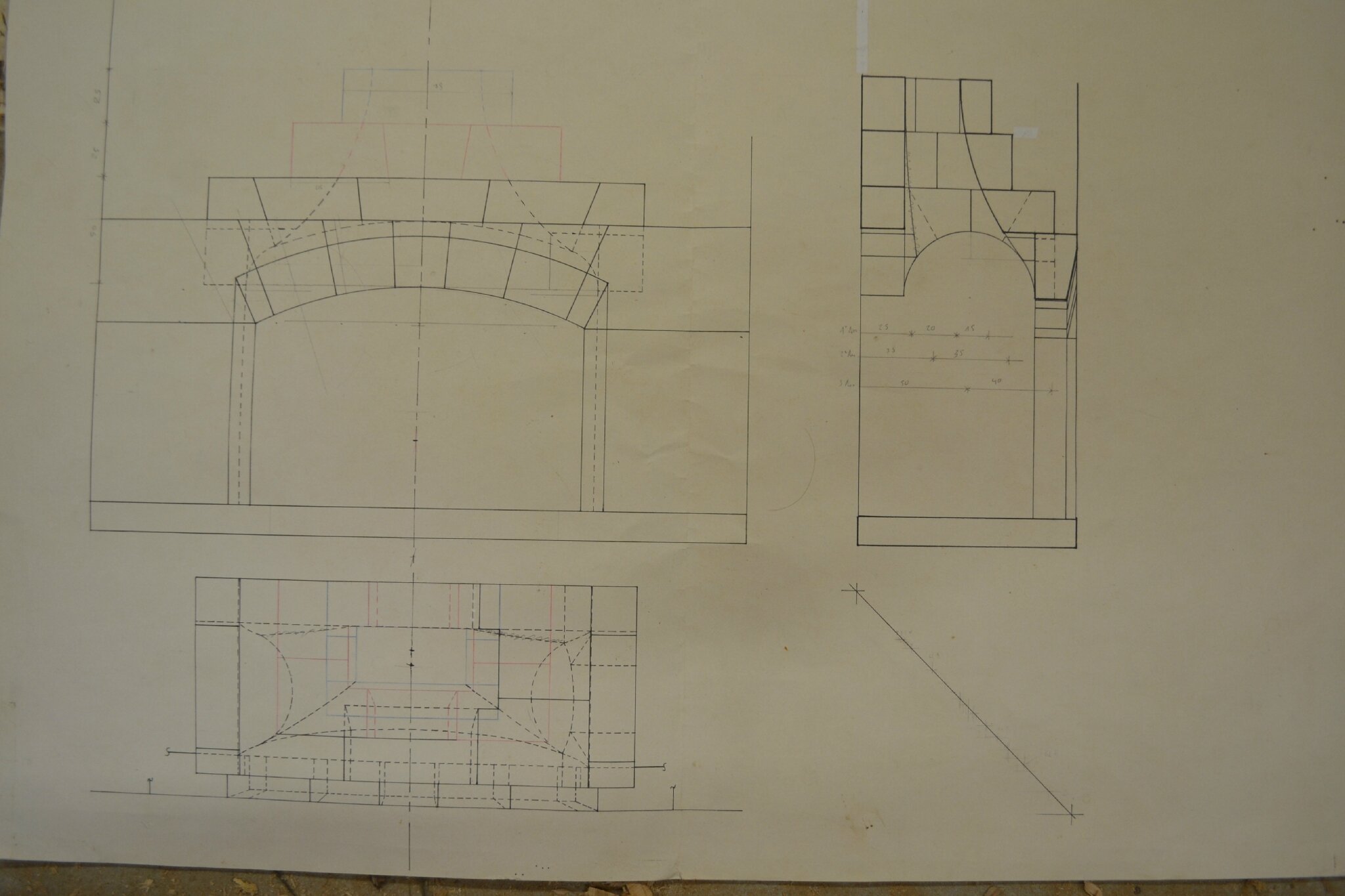 plans de détail , conception du four a pain.Salles De Villefagnan ,architecture PATRIMOINE