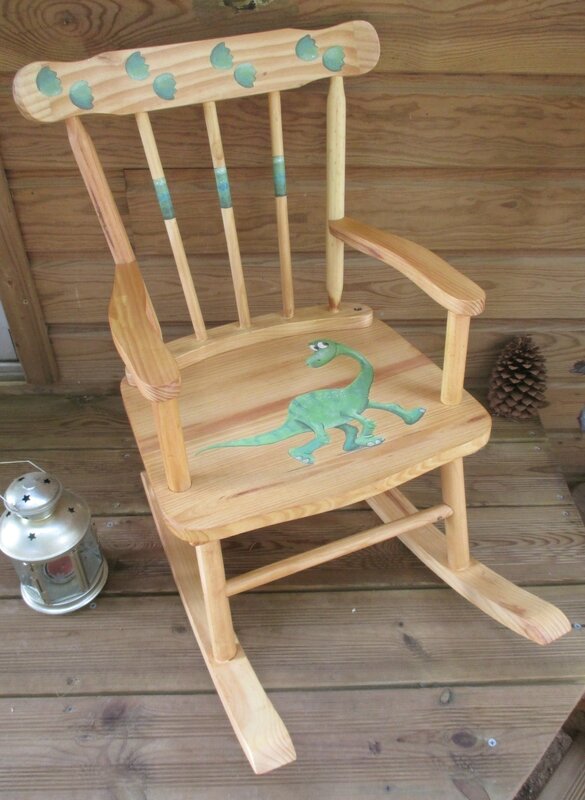 Dinosaure & ses empreintes (rocking chair pour enfant)- CélinArtisa