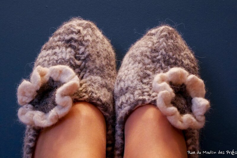 Chaussons tricotés Drops Design 02
