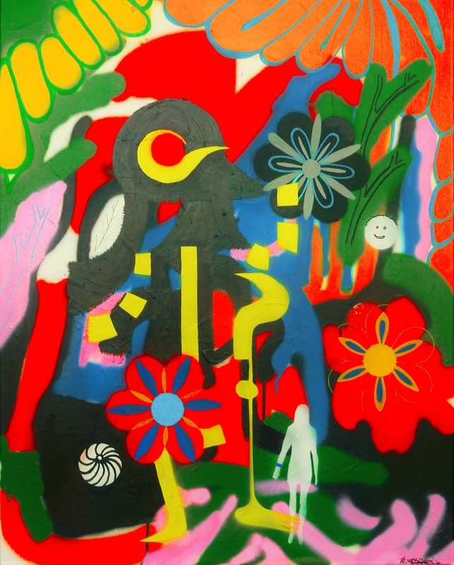 l'oiseau noire,70x90 cm