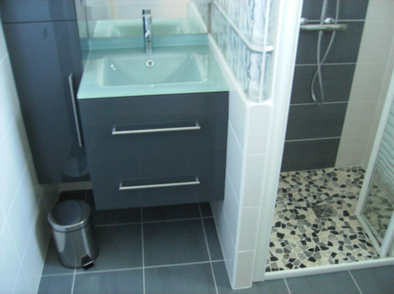 Amélioration breizh logement Salle deau:faience avec frise verticale