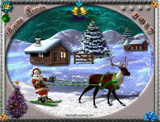 022-carte-bonne-annee-2017-pere-noel-neige-renne-chalet-sapin