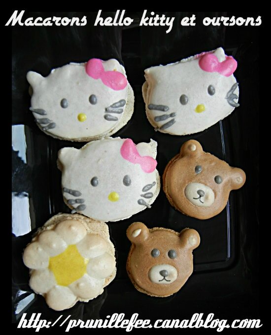 macarons hello kitty et oursons prunillefee