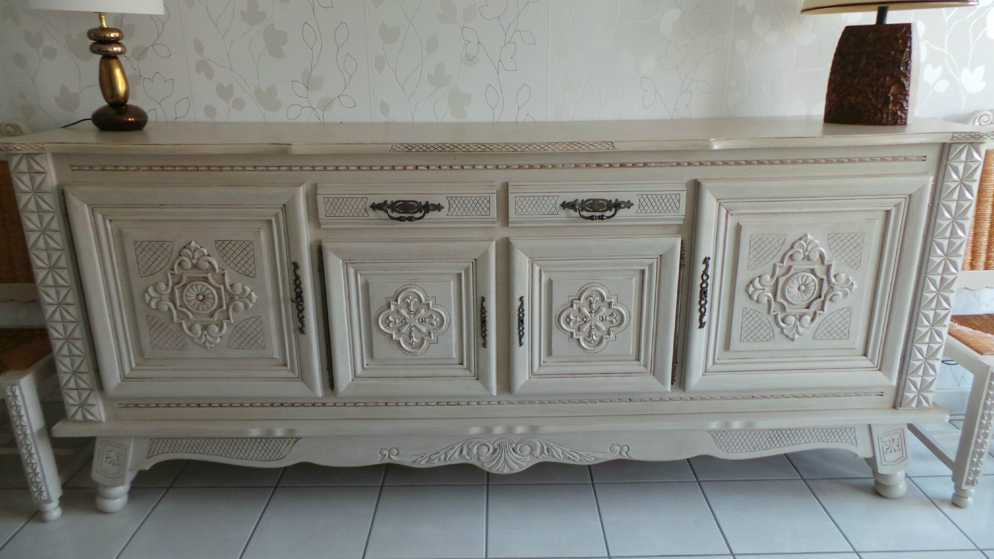 Salle à manger de type espagnole en craie patine marron! relook ...