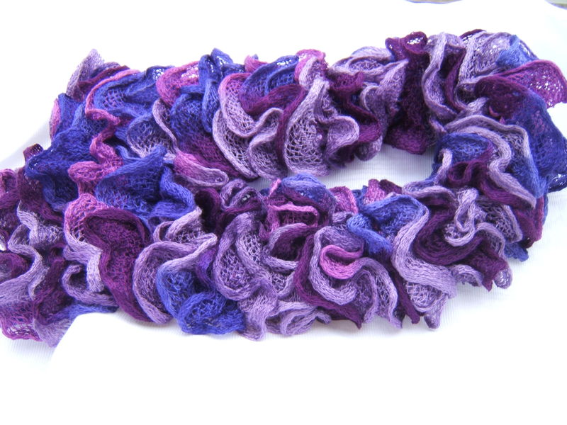 tricoter une echarpe a volants