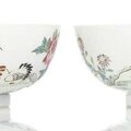 A very rare pair of imperial famille rose 'chicken bowls', china, underglaze blue yongzheng six-character marks and period