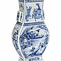 A large blue and white hu vase, kangxi period (1662-1722)