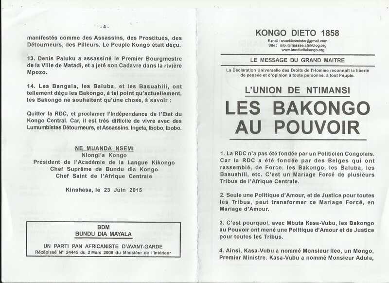 LES BAKONGO AU POUVOIR a