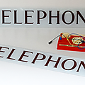 Vintage ... plaque telephone * cabine rouge britannique 
