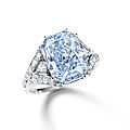 Fancy intense blue diamond and diamond ring, mount by cartier