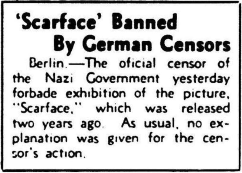 nazis banned scarface