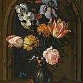 Balthasar van der ast (middelburg 1593/94 - 1657 delft), still life of irises, columbines, tulips, roses and lily of the valley 