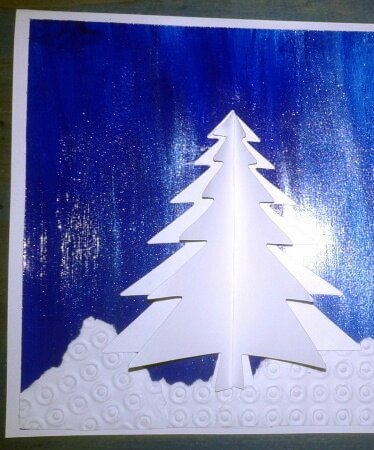 152_Noël et Nouvel an_ Carte Blanc Bleu Argent (25b)