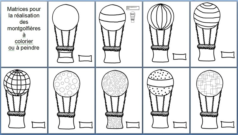 169_Outils pour la classe_Les montgolfières (montgolfières à colorier)
