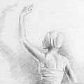 Etude danseuse à la barre extrait dessin crayon Ghislaine Letourneur - Dancing lesson