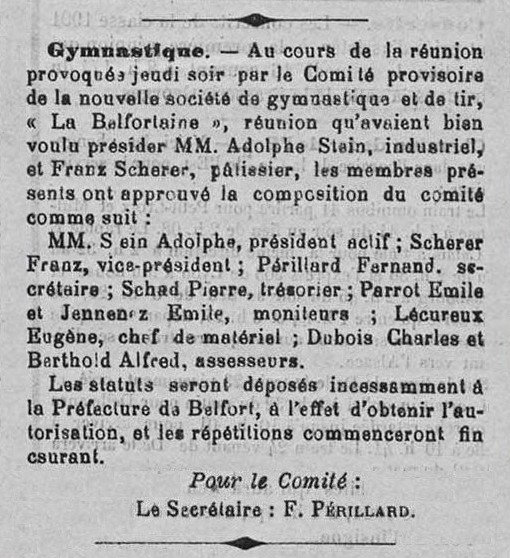 1901 11 10 Création Belfortaine La Frontière RR