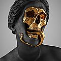Hedi Xandt, The God Of The Grove (detail), 2013. gold-plated brass, polymer, distressed black finish, marble. © 2014 Hedi Xandt