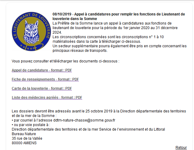 Screenshot_2019-10-08 Appel à candidatures pour remplir les fonctions de Lieutenant de louveterie dans la Somme - actualite[