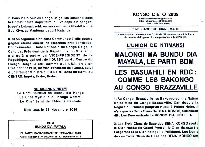 LES BASUAHILI EN RDC COMME LES BAKONGO AU CONGO BRAZZAVILLE a