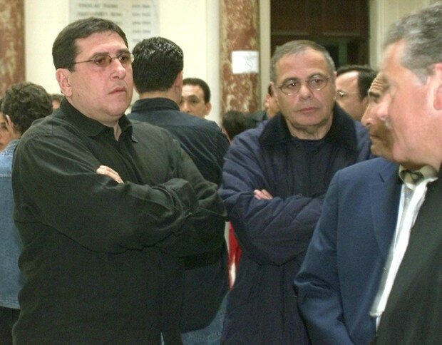 Gros Dédé Cermolacce et Richard Laaban lors d'un procès en 2000