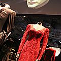Lupe Lamora’s dress created by Oscar de La Renta. « Licence to Kill » 1989. In the background, on the screen: « Le Chiffre » played by Mads Mikkelsen in « Casino Royale » 2006. Photo: Olivier Daaram Jollant © 2016