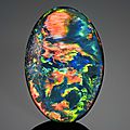 Spectacular black opal, corcoran opal field, lightning ridge, australia