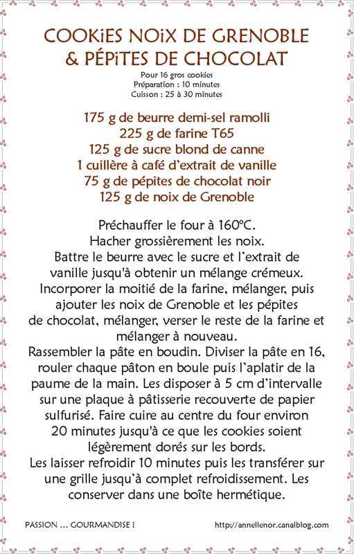 Cookies noix de Grenoble & pépites de chocolat_fiche