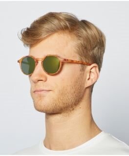 scene lunettes soleil écaille jaune miroir