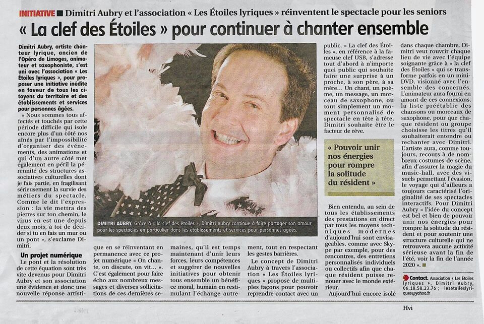 JOURNAL LE POPULAIRE DU CENTRE Ville de Limoges (87) Dimitri