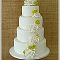 Wedding cake ... roses en sucre 