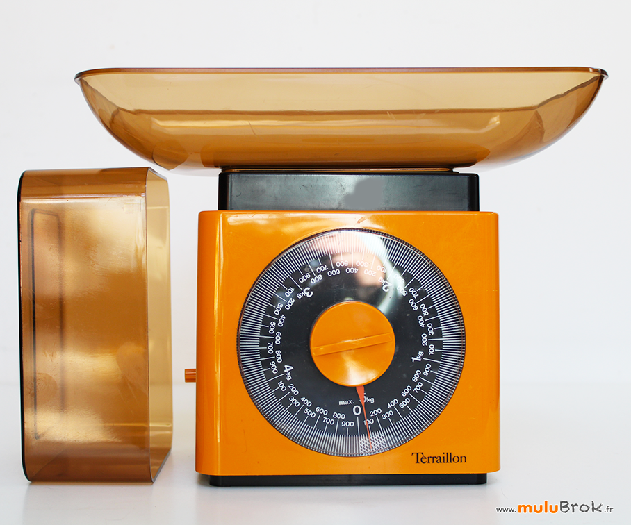 ♢ Ancienne Balance De Cuisine Terraillon Orange 10 kg Vintage Authentique