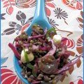 Salade de lentilles vertes et chou rouge aux raisins