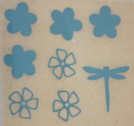 Petite planche fleurs bleues