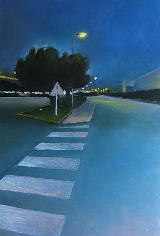k nowhere 37 tu réclamais le soir il descend le voici, mai 2015, pastel à l'huile 40 x 60 cm