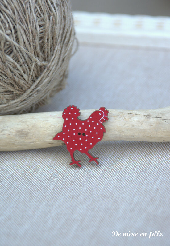 poule rouge à pois