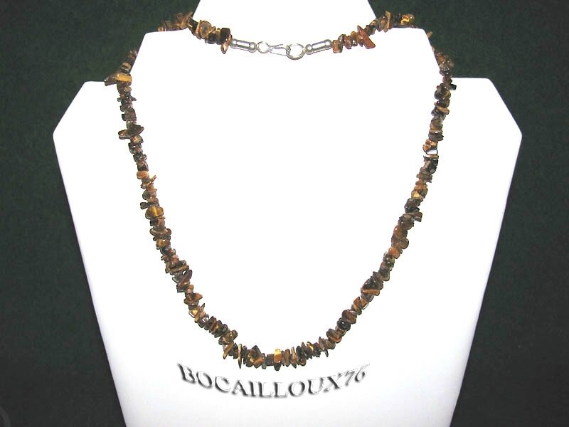 COLLIER OEIL DE TIGRE 11 CHIPS