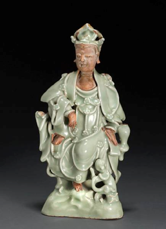 A_Longquan_celadon_glazed_porcelain_figure_of_Guanyin