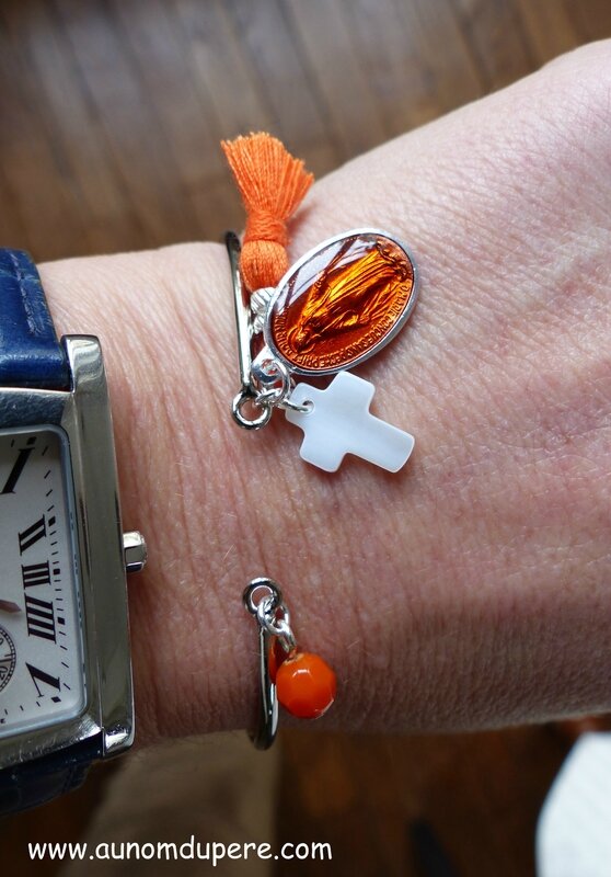 Bracelet Nazareth (orange et argenté) - 16 €